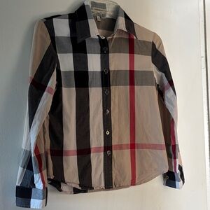 Burberry Kids Checkered Button Down Shirt - Black, Red, White